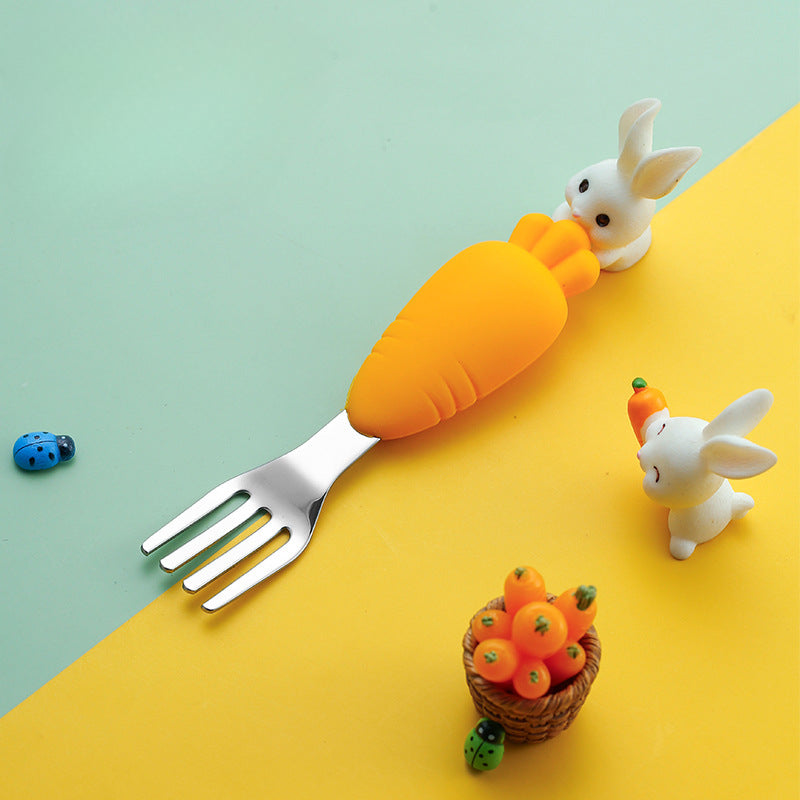 Wholesale Silicone Short Handle Baby Practice Anti-fall Spoon Baby Learning To Eat Training Spoon